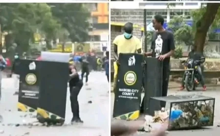 Newly installed dustbins in Nairobi CBD vandalised during protests