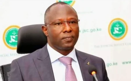 Newly Appointed IEBC Chair Erastus Ethekon & 6 Commissioners Sworn In at Supreme Court