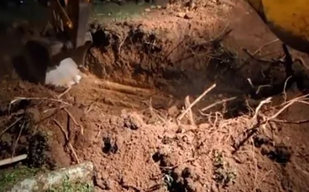 The digging of Raila's grave is ongoing tonight in Bondo.