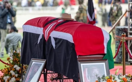 Body of former Prime Minister Raila Odinga arrives at Jaramogi University for funeral service