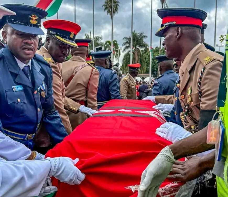 Raila's body taken to Parliament