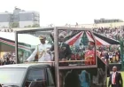 Crowd bursts into cheers as President Ruto takes his lap of honour at Nyayo National Stadium