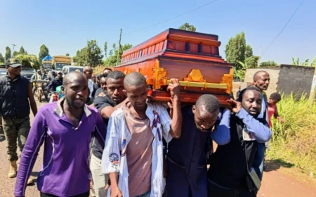 Kirinyaga residents carry casket in protest over rising road accidents