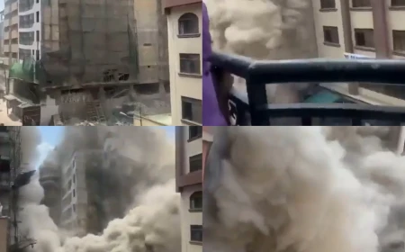 Scenes from the 18-storey building collapse in Eastleigh